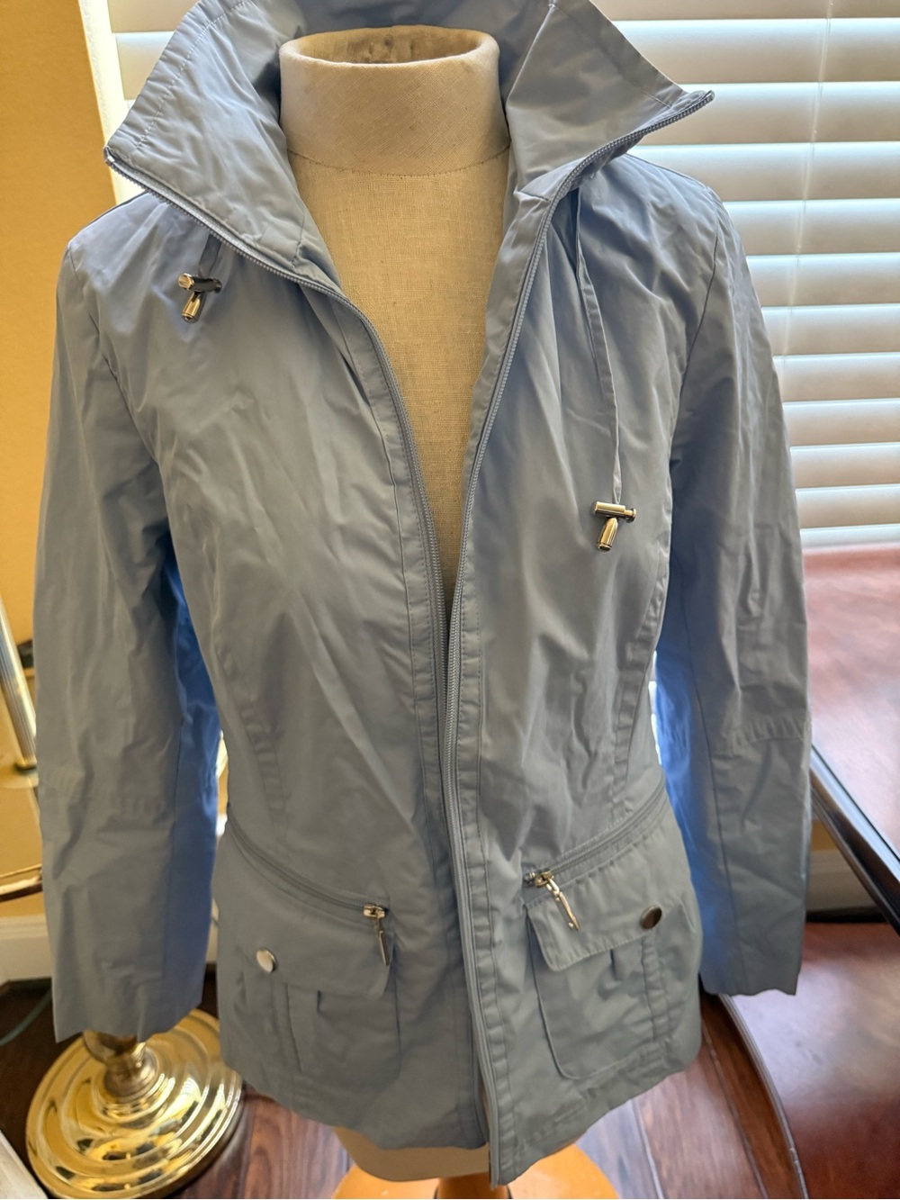 Vintage Easy Spirit Light Blue Zip-Front Utility Jacket